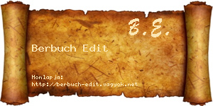 Berbuch Edit névjegykártya